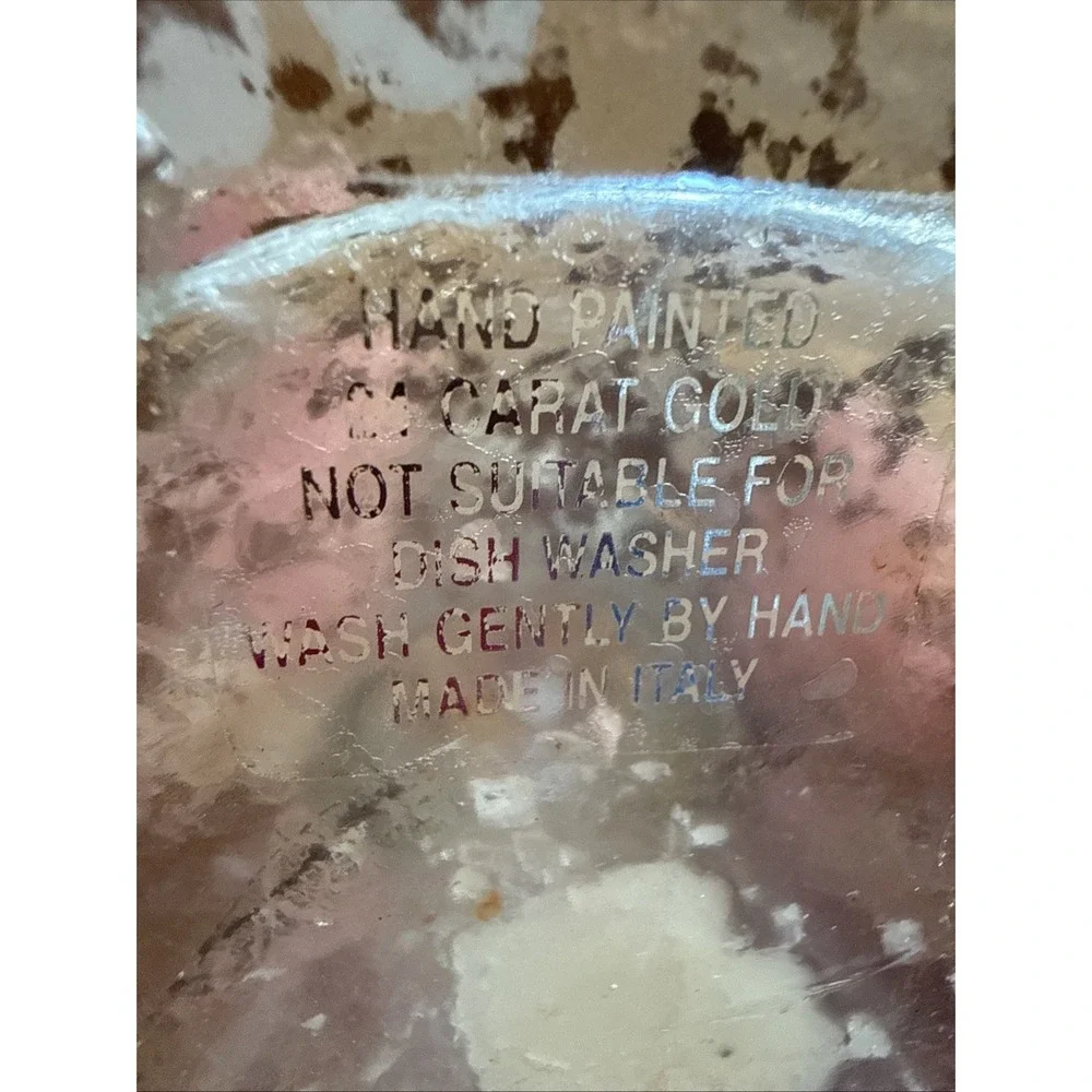 24 Carat Gold hand painted Clear Glass 9.5